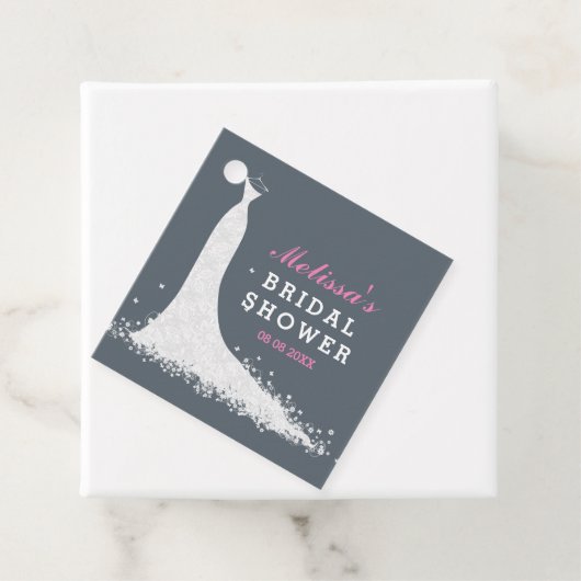 White wedding dress Bridal showers template Bedankjes Labels (In situ)