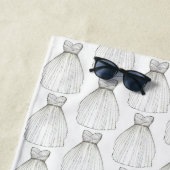 White Wedding Dress Gown Vrijgezellenfeest Bride G Strandlaken (In situ)