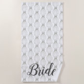 White Wedding Dress Gown Vrijgezellenfeest Bride G Strandlaken (Voorkant)