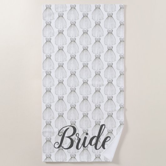 White Wedding Dress Gown Vrijgezellenfeest Bride G Strandlaken (Voorkant)