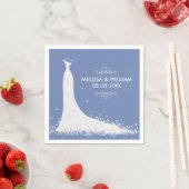 White Wedding Dress & Powder-blue Background Servet (Insitu)