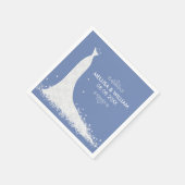 White Wedding Dress & Powder-blue Background Servet (Hoek)