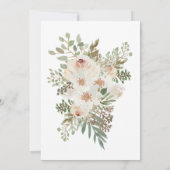 White Wedding Floral Elegant Afbeelding Save the D Date (Achterkant)