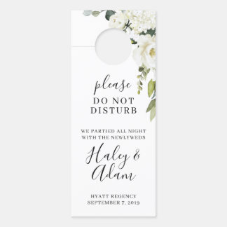 White Wedding Floral Guest Hotel door Hanger