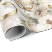 White Wedding Flowers Cadeaupapier (Rol Hoek)