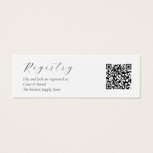 White Wedding Gift Registry QR Enclosure Kaart (Voorkant)
