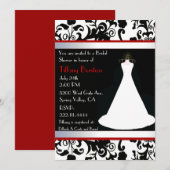 White Wedding Gown Bridal Shower Kaart (Voorkant / Achterkant)