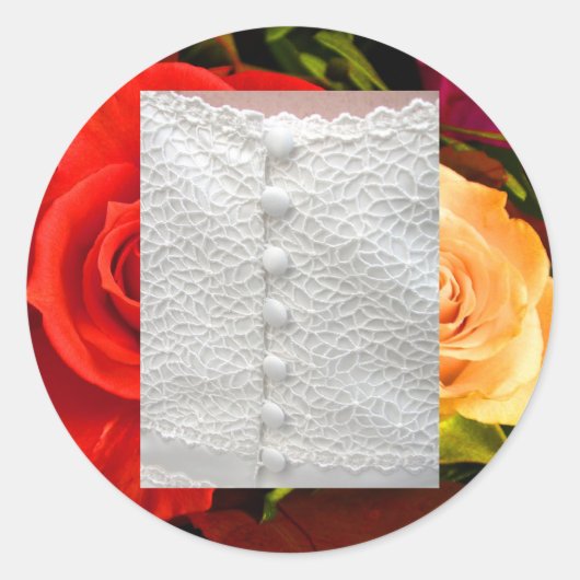 White Wedding Gown Red Yellow Sticker (Voorkant)