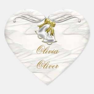White Wedding Hart Sticker