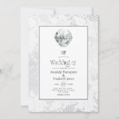 White Wedding Hot Air ballon en Lace Wedding Kaart (Voorkant)