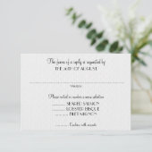 White Wedding Invitation Reply cards met menu