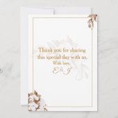 White Wedding Invite with Elegant Heart & Roses Kaart (Achterkant)