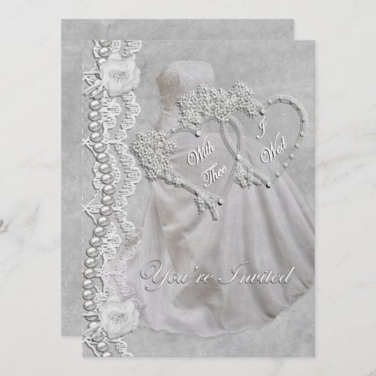 White Wedding Kaart (Voorkant / Achterkant)