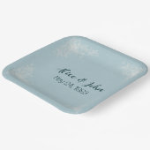 White Wedding Lace Corners Papieren Bordje (Gebogen)