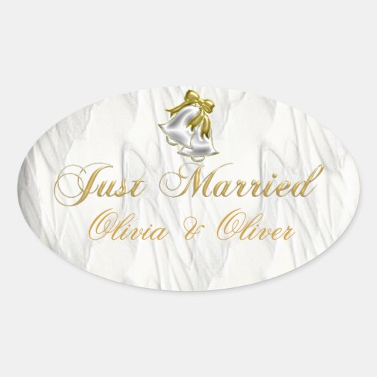 White Wedding Ovale Sticker (Voorkant)
