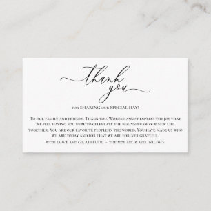 White Wedding Party Ceremony Foto bedankt Informatiekaartje