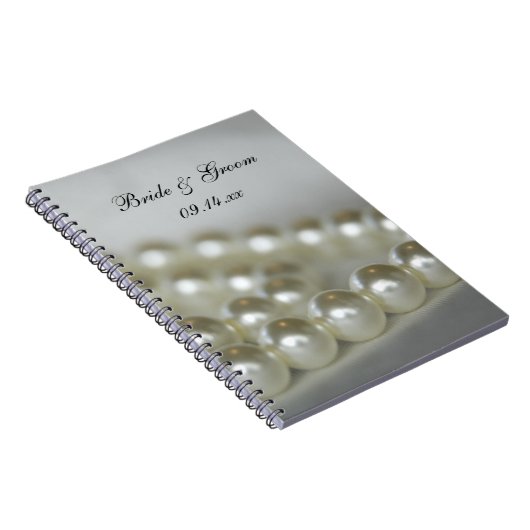 White Wedding Pearls Notitieboek (Rechterzijde)