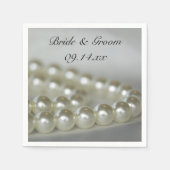 White Wedding Pearls Servetten (Voorkant)