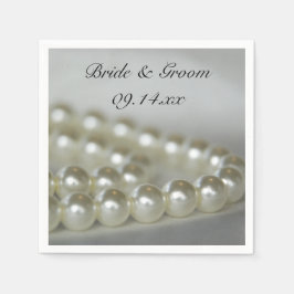 White Wedding Pearls Servetten