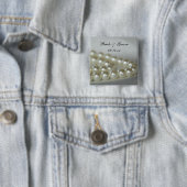 White Wedding Pearls Vierkante Button 5,1 Cm (In situ)