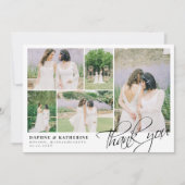 White Wedding Photo Collage Script Hartelijk dank Bedankkaart (Voorkant)