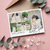 White Wedding Photo Collage Script Hartelijk dank Bedankkaart