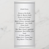 White Wedding Programma Programmakaart (Achterkant)