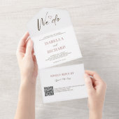 White Wedding | QR-code in één uitnodiging (Afscheurbaar)