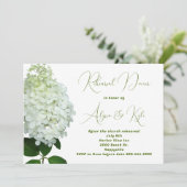 White Wedding Rehearsal Big Flower Uitnodiging (Staand voorkant)