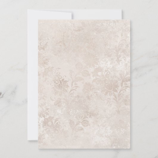 White Wedding Rehearsal Dinner Kaart (Achterkant)