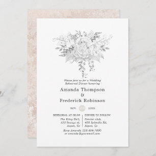 White Wedding Rehearsal Dinner Kaart