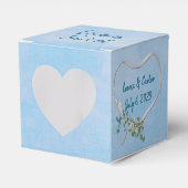 White Wedding Ribbon Heart Favor Box Bedankdoosjes (Voorkant Zijde)