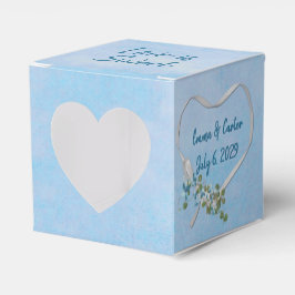 White Wedding Ribbon Heart Favor Box Bedankdoosjes