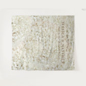 White Wedding Rozen Flowers Backdrop Wandkleed (Voorkant (horizontaal))