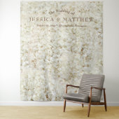 White Wedding Rozen Flowers Backdrop Wandkleed (In situ)