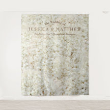 White Wedding Rozen Flowers Backdrop