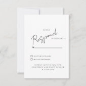 White Wedding RSVP-diner & dansend RSVP Kaartje (Voorkant)