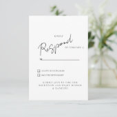 White Wedding RSVP-diner & dansend RSVP Kaartje (Staand voorkant)