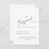 White Wedding RSVP-diner & dansend RSVP Kaartje (Voorkant / Achterkant)