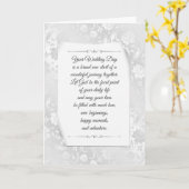 White Wedding Satin Damask Kaart (Gele Bloem)