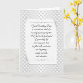 White Wedding Satin Sheen Hearts Kaart (Gele Bloem)