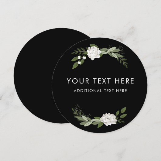 White Wedding Springs Ronde uitnodiging (Voorkant / Achterkant)