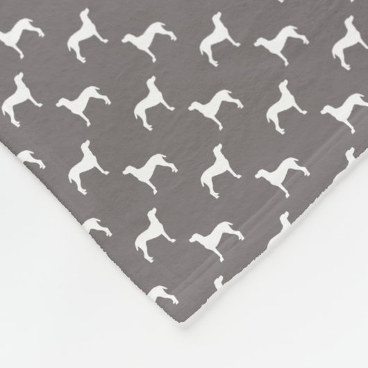White Weimaraner Silhouettes on Grey Fleece Deken (Hoek)