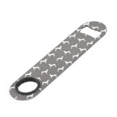 White Weimaraner Silhouettes on Grey Speed Flessenopener (Voorkant Gekanteld)