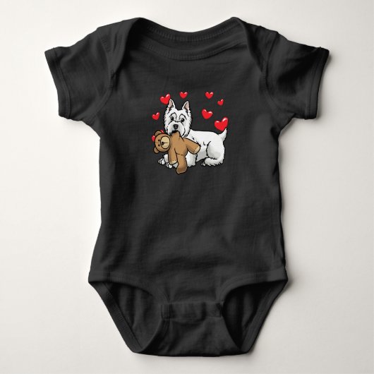 White West Highland Terrier Dog Romper (Voorkant)