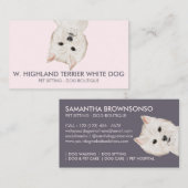 White West Highland Terrier Dog Visitekaartje (Voorkant / Achterkant)