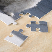 White West Highland Terrier Sitting on Sidewalk Legpuzzel (Zijkant)