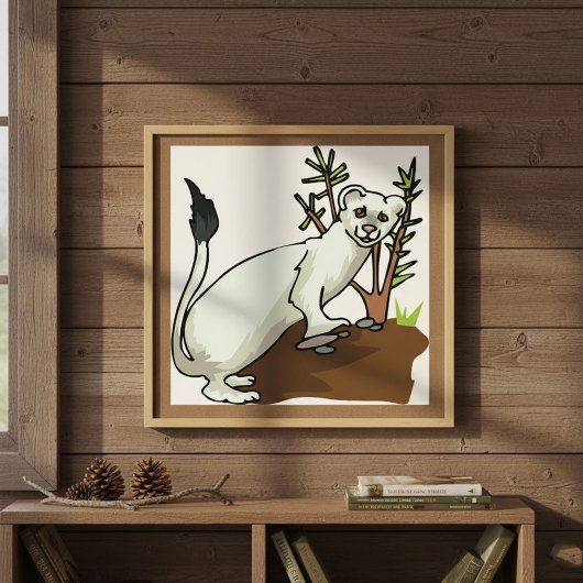 White Wezel Natuurposter Poster