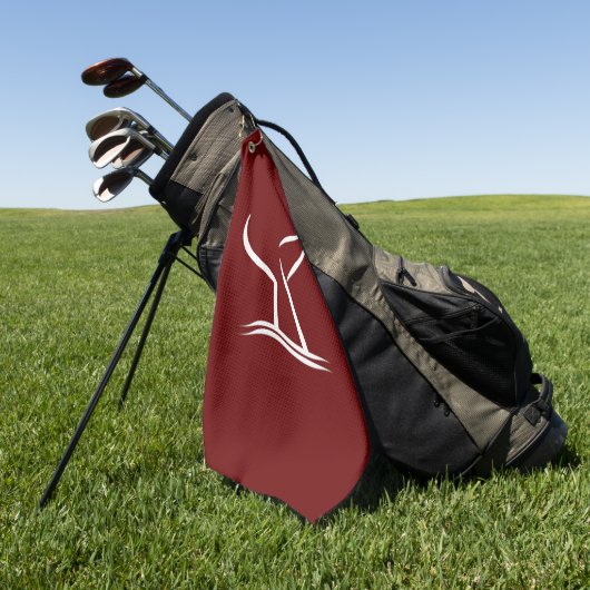 White Whale Tail Dark Red Golfhanddoek (Groen)