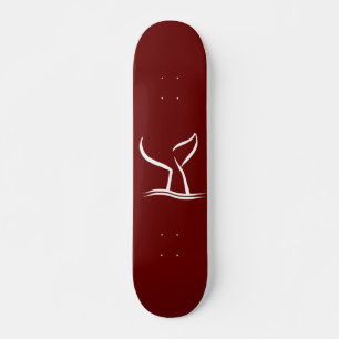 White Whale Tail Dark Red Persoonlijk Skateboard